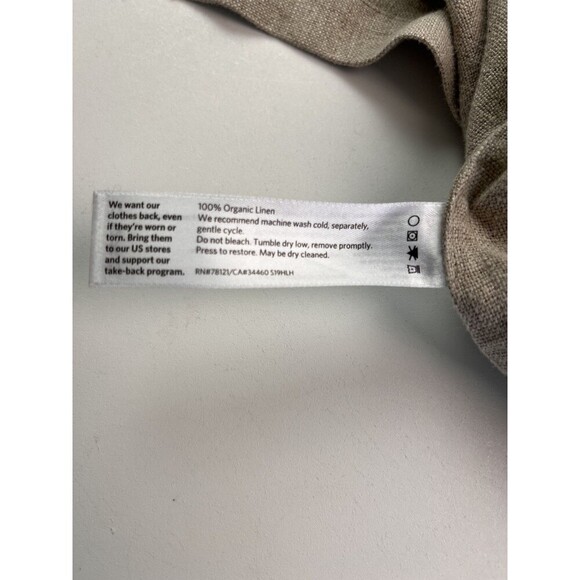 Eileen Fisher Organic Linen Boxy Jacket S Beige Minimalist Lagenlook Open Front - Picture 11 of 11